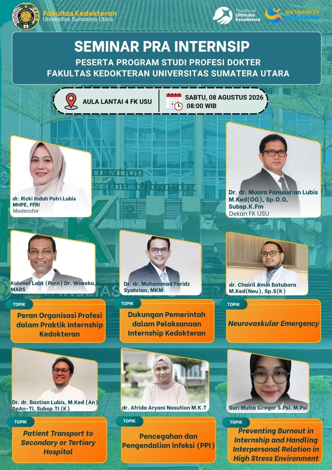 Siap Mengabdi, FK USU Perkuat Kesiapan Calon Dokter melalui Seminar Pra-Internship